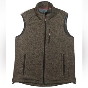 Orvis Men's Vest Brown Vest Large Pockes Full Zip Golf Preppy Athleisure